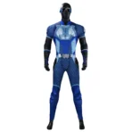 The Boys A-Train cosplay costume front view full body blue speedster suit with silver accents