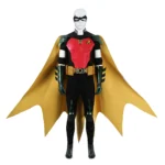 Red Robin Tim Drake cosplay costume front view with cape and mask