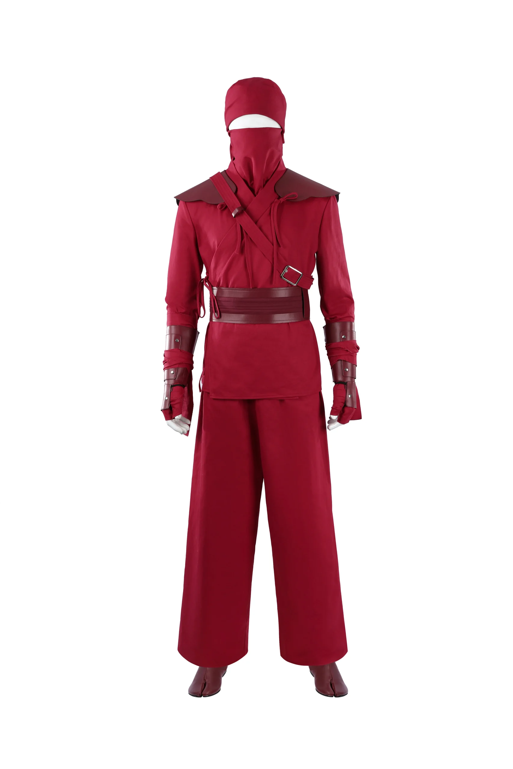 Spider-Man The Hand Cosplay Costume Premium Red Suit Front View Spider-Man The Hand cosplay costume in premium red fabric displayed on mannequin featuring intricate detailing and striking design