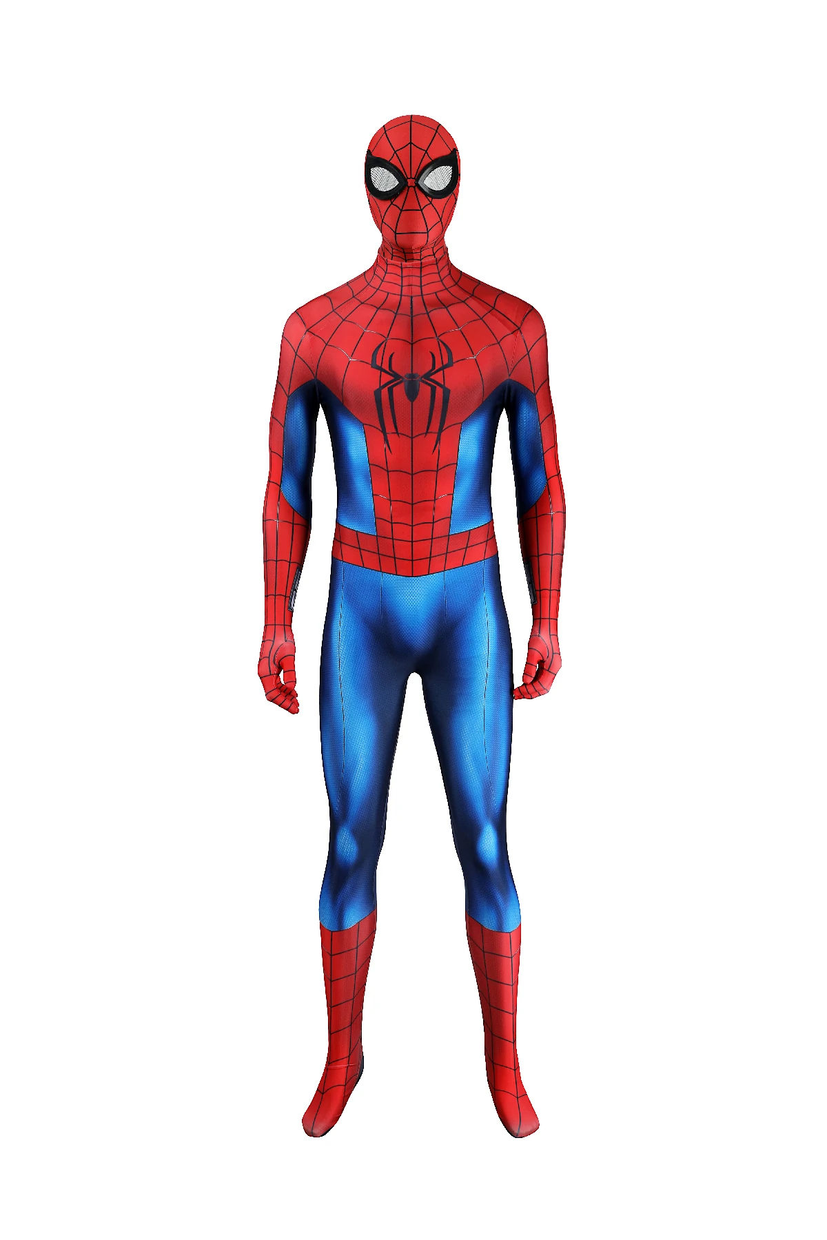 Spider-Man Brand New Day Peter Parker Cosplay Costume (1) Spider-Man Brand New Day Peter Parker cosplay costume front view red blue jumpsuit