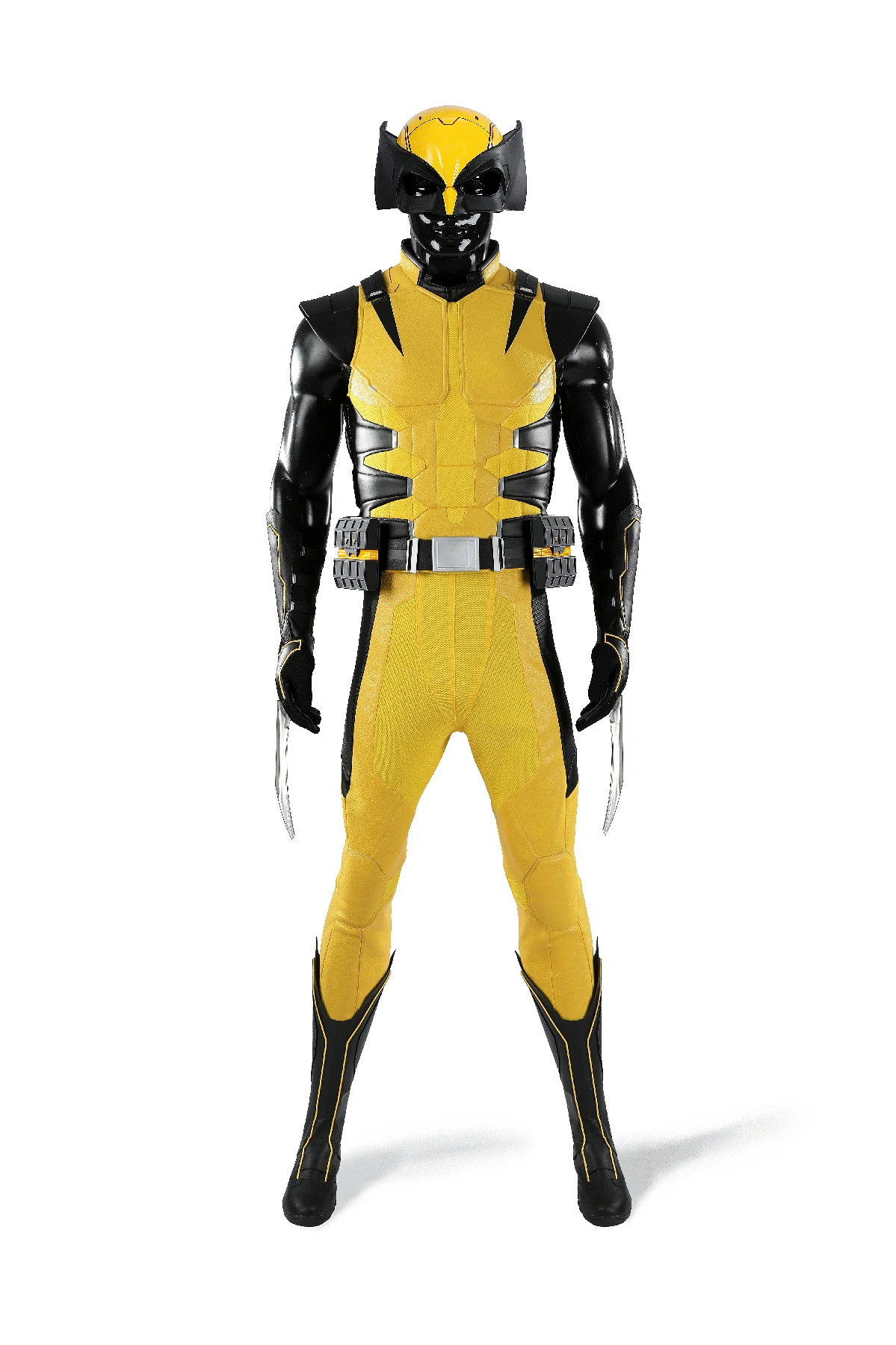 Wolverine Cosplay Costume (1) Wolverine Marvel Rivals cosplay costume for men front view with claws and mask