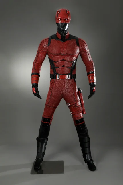 Daredevil Born Again Matt Murdock cosplay costume full set front view with mask and jumpsuit for men