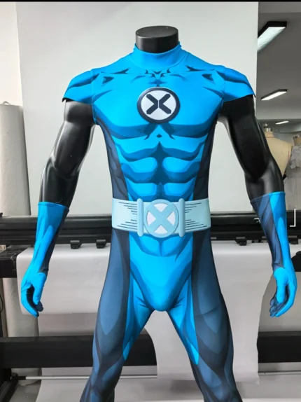 Fantastic Four Wolverine Blue Jumpsuit Cosplay Costume Adult Suit