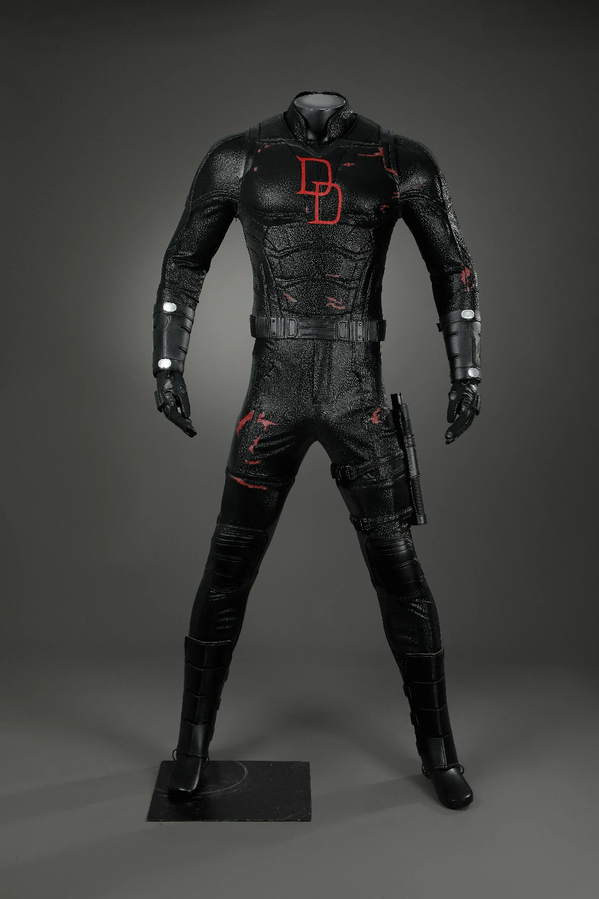 Daredevil cosplay (3) Daredevil Born Again Season 2 Matt Murdock cosplay costume, black tactical bodysuit with red DD logo, vest, helmet, gloves and full harness accessories