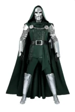 Avengers Doomsday Doctor Doom Victor von Doom cosplay costume, green hooded cloak, metallic armor bodysuit, belt and full accessories