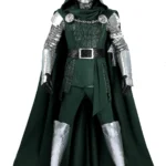 Avengers Doomsday Doctor Doom Victor von Doom cosplay costume, green hooded cloak, metallic armor bodysuit, belt and full accessories