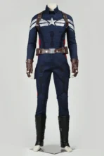 Captain America 2 Winter Soldier Steve Rogers full cosplay outfit on mannequin, screen accurate men Marvel superhero costume for Halloween comic con