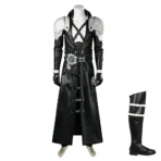 Sephiroth full cosplay costume Final Fantasy VII Rebirth PU leather long coat with pauldrons