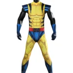 X‑Men 97 Wolverine James Howlett cosplay costume classic yellow blue sleeveless jumpsuit with helmet and gloves
