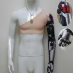Johnny Silverhand Costume Sleeve Top from Cyberpunk 2077 - Features a black long-sleeve design with the iconic silver mechanical arm print.