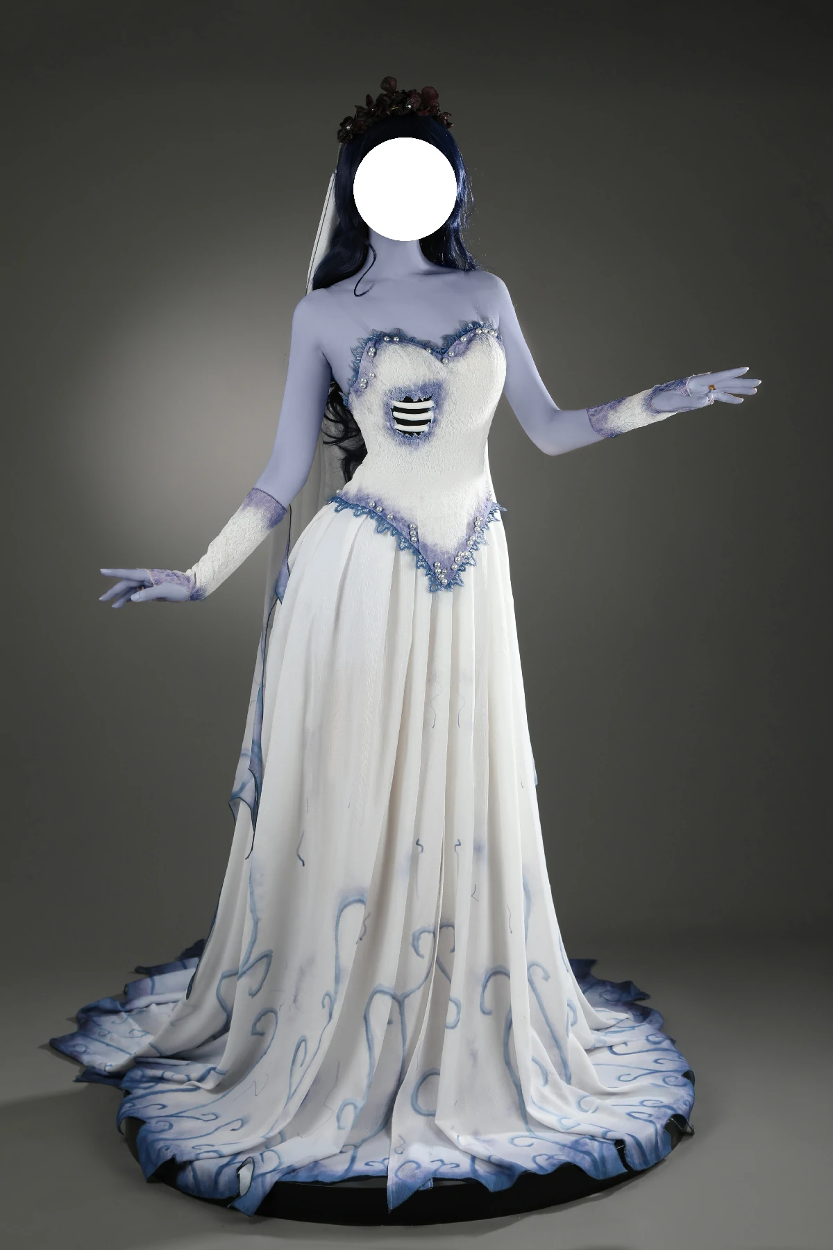 Emily Corpse Bride Cosplay Costume - Gothic Wedding Dress for Adults Corpse Bride Emily Gothic Wedding Dress Costume for Women - Halloween Cosplay