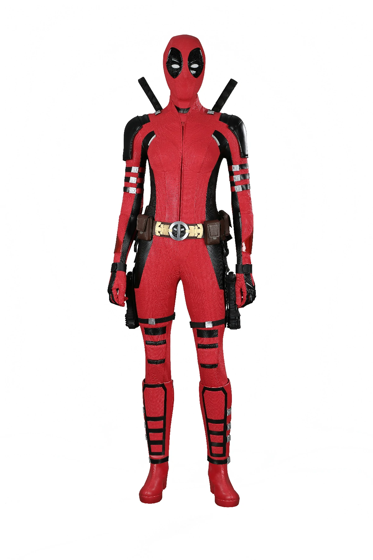 Deadpool 3 Lady Deadpool Costume (43) Deadpool 3 Lady Deadpool Costume Cosplay Jumpsuit with Blonde Ponytail